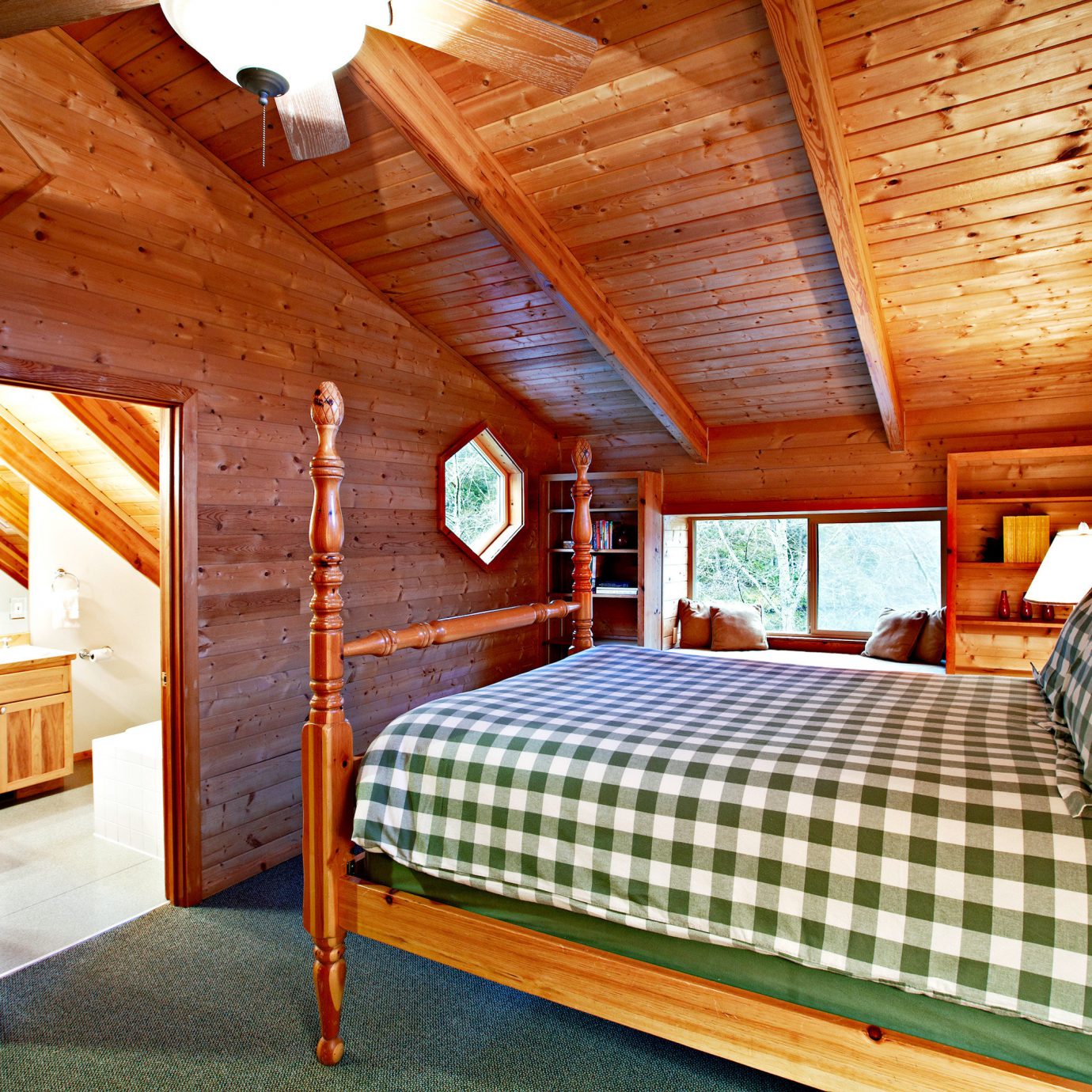 Bedroom Fireplace Lodge Resort Rustic Scenic views property log cabin wooden cottage home farmhouse Villa