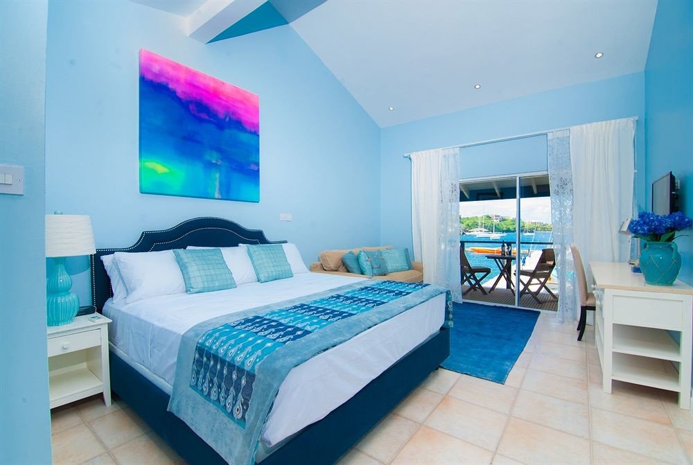 property Bedroom blue condominium Suite bed sheet Villa