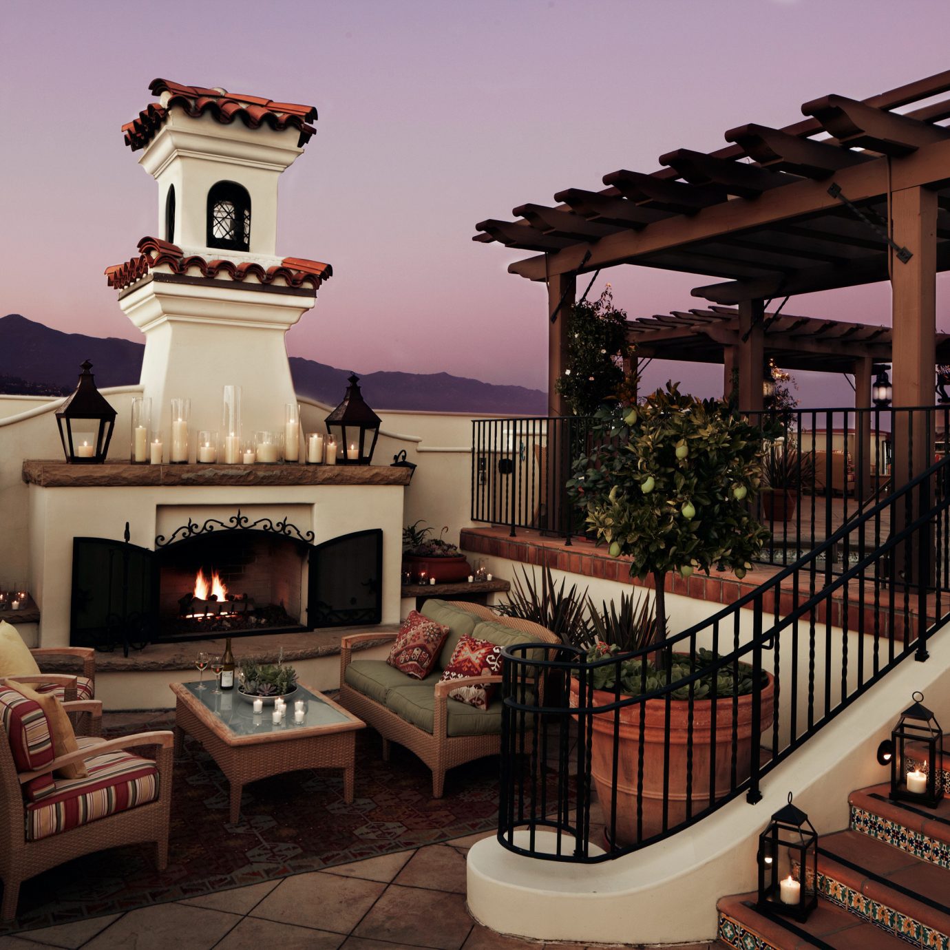 Boutique Elegant Exterior Fireplace Hotels Lounge Sunset Trip Ideas sky house mansion home Resort