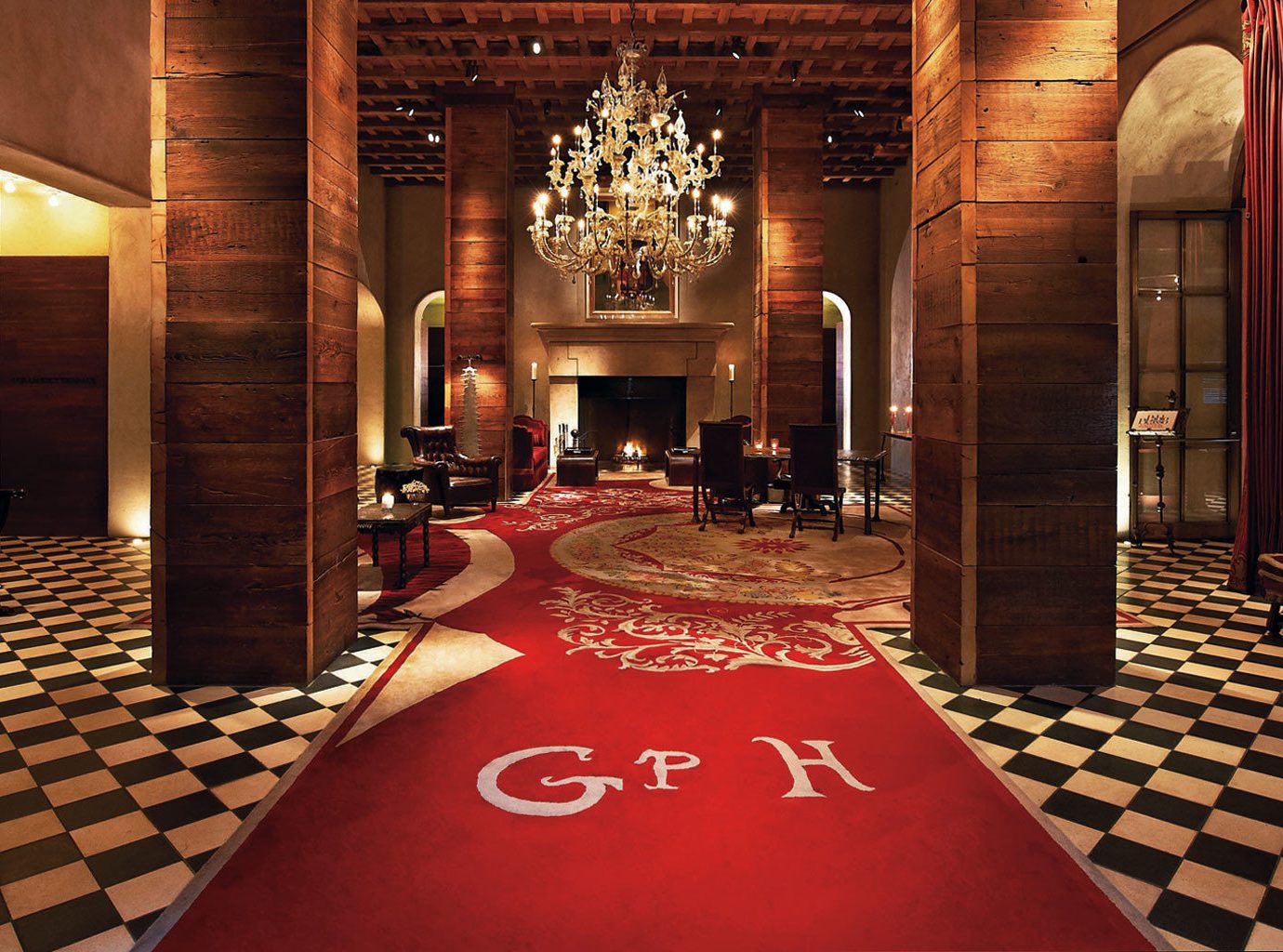 Hotels floor indoor Lobby room aisle red flooring function hall interior design estate ballroom furniture