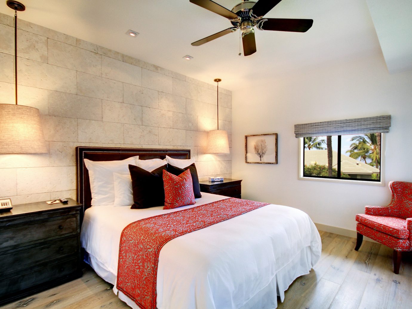 Beach Bedroom Boutique Hotels Classic Hotels Island Luxury Travel Romance Scenic views Suite bed indoor wall floor room property hotel building estate red cottage home real estate interior design farmhouse Villa apartment