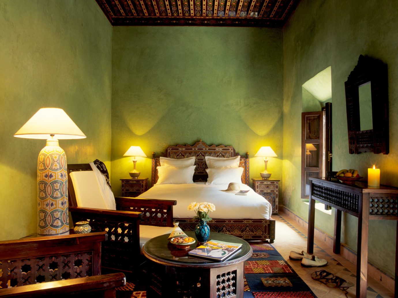 Bedroom at Dar Les Cigognes, Marrakech, Morocco