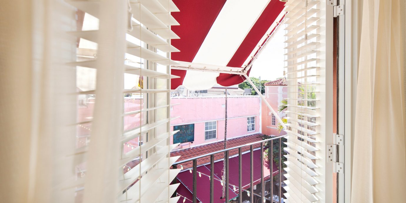 color red house home window treatment hall window blind