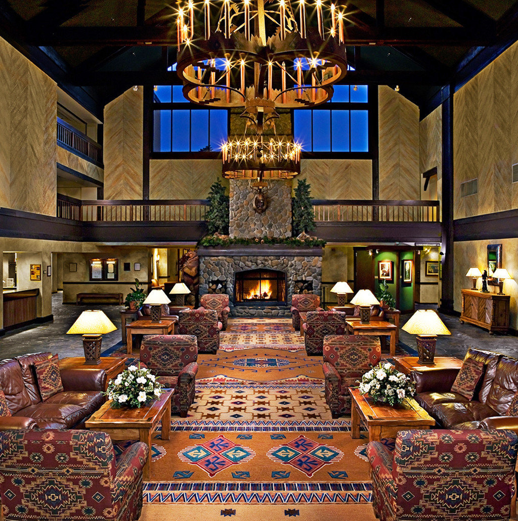 Country Fireplace Lodge Lounge Rustic building Lobby