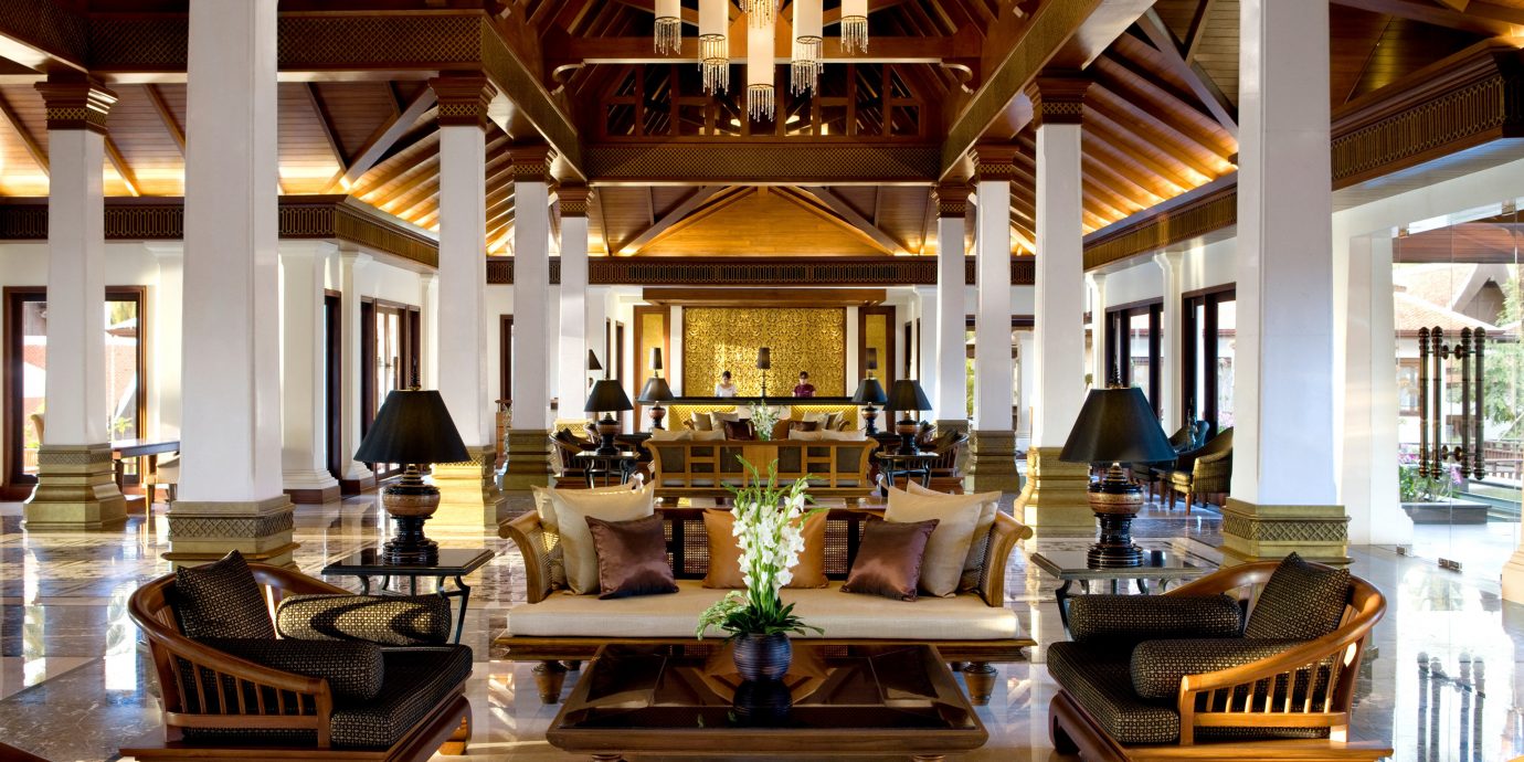 Elegant Honeymoon Jungle Lobby Lounge Luxury Nature Romantic Tropical building home mansion palace Resort living room