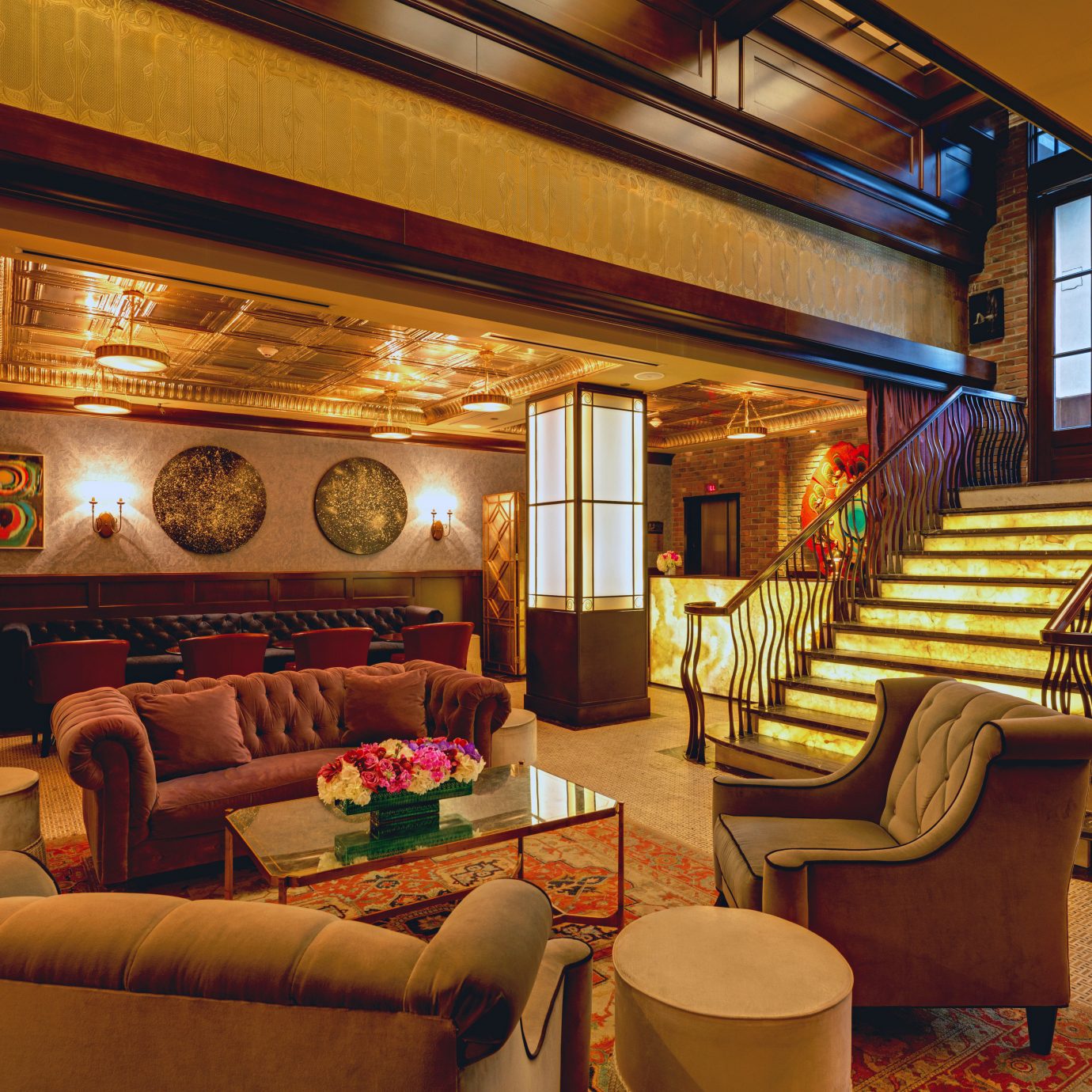 Elegant Lobby Lounge Modern sofa living room recreation room home Resort restaurant cottage