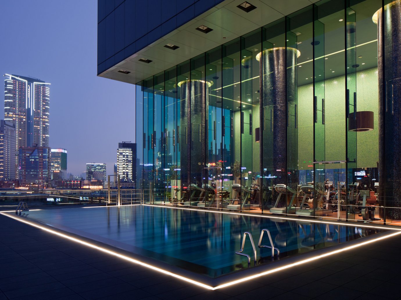 Hotels building outdoor Architecture night condominium lighting convention center reflection headquarters City skyscraper