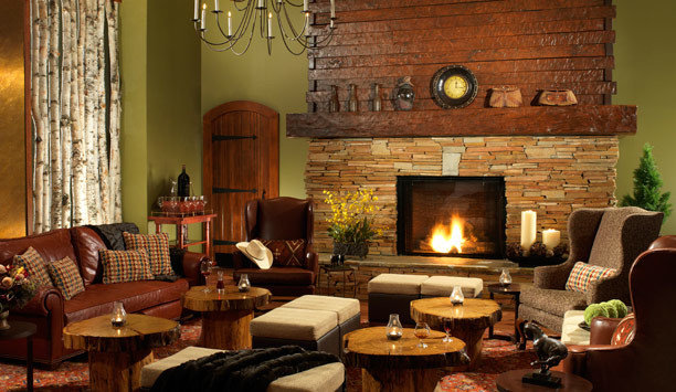 Fireplace sofa living room fire home hearth wood burning stove decor interior designer