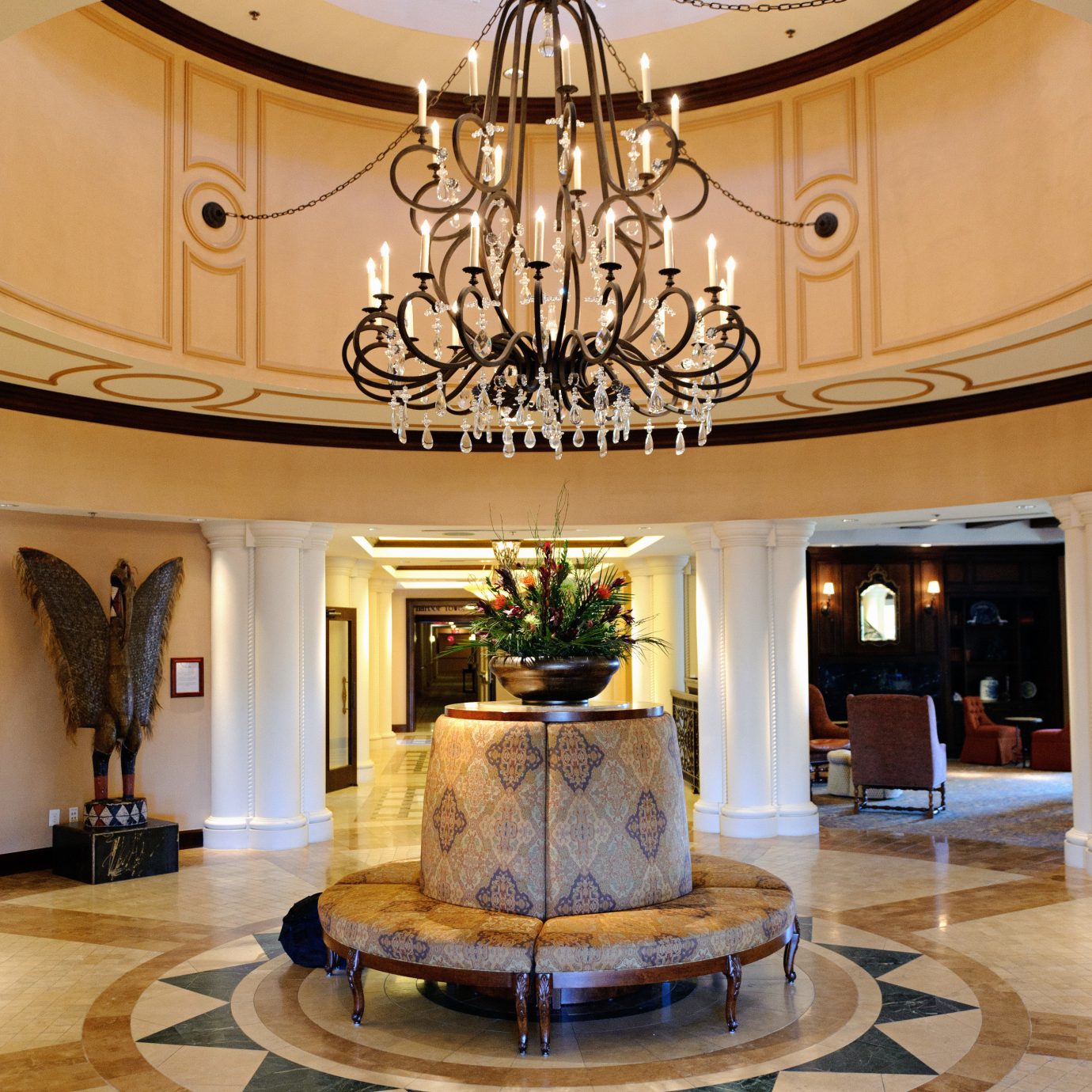 Inn Lobby Lounge Resort living room home hardwood lighting wood flooring Fireplace mansion cabinetry fancy