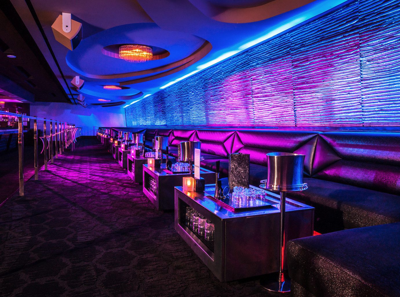 Bar Casino Drink Lounge Modern Nightlife Travel Trends Trip Ideas floor indoor nightclub room ceiling function hall music venue disco club purple furniture