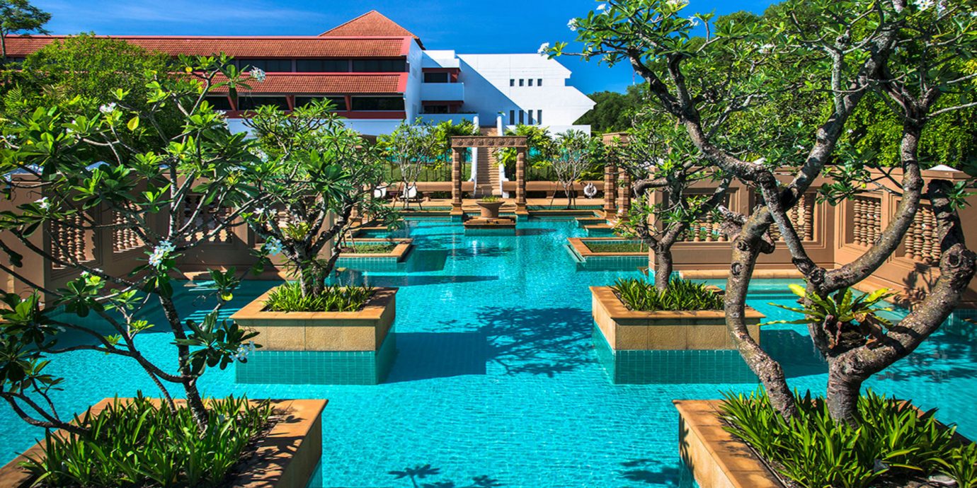 tree swimming pool Resort leisure property Pool backyard Villa lawn eco hotel plant Garden set lined shade swimming day