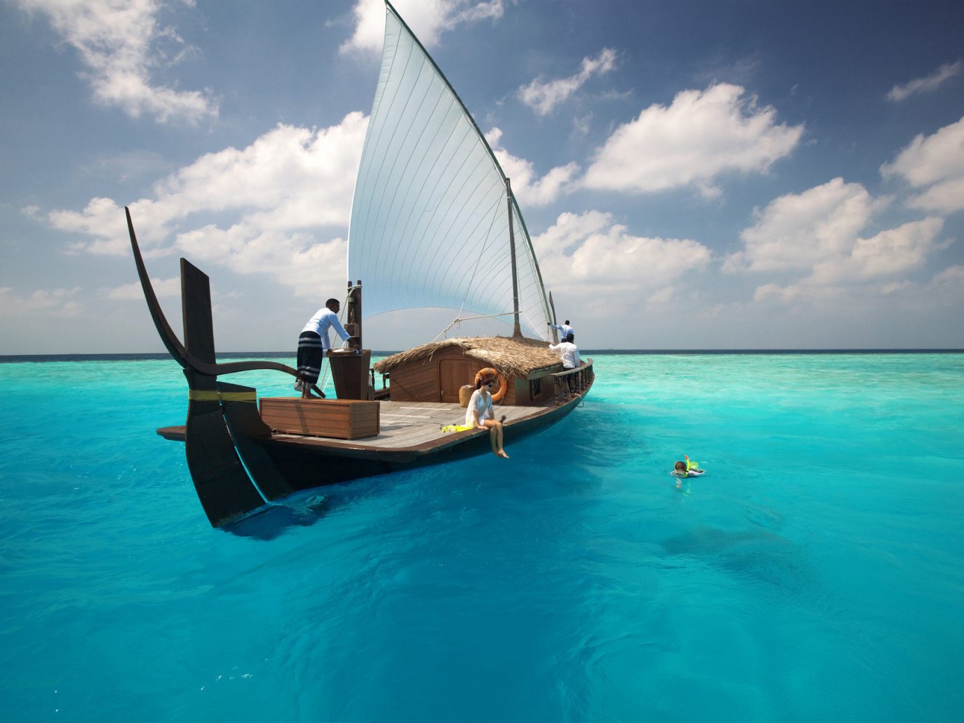 Boat in front of Baros Maldives