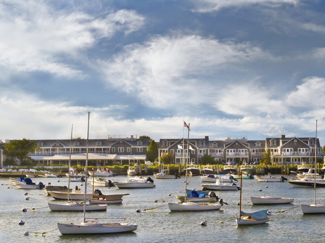 View of Nantucket Rhode Island from the harbor