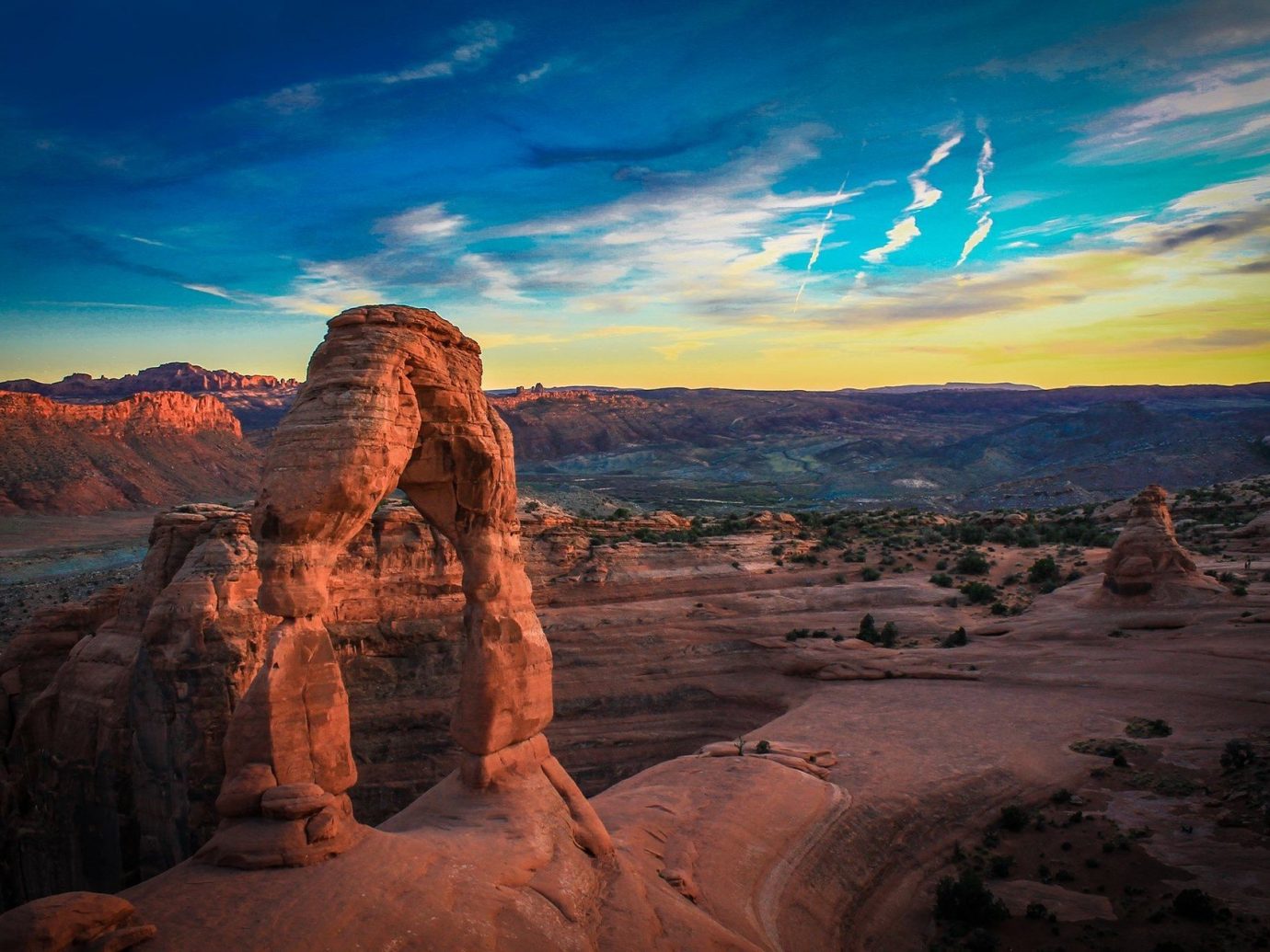 calm canyon colorful Desert Hotels isolation red rock remote rock Rocks Scenic views serene Sunset Trip Ideas Weekend Getaways sky Nature valley outdoor mountain geographical feature landform natural environment badlands butte sunrise landscape wadi arch plateau formation geology dusk terrain material