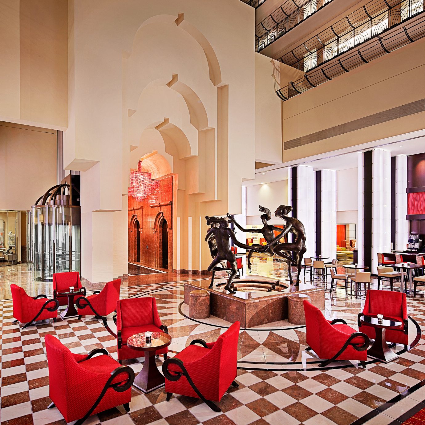 Hip Lounge Luxury Modern restaurant Lobby red function hall