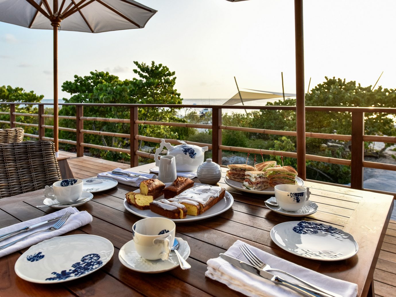 Trip Ideas table sky outdoor food plate meal room restaurant home estate Resort cottage brunch set