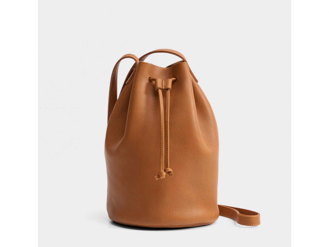 Style + Design brown bag product leather handbag caramel color product design
