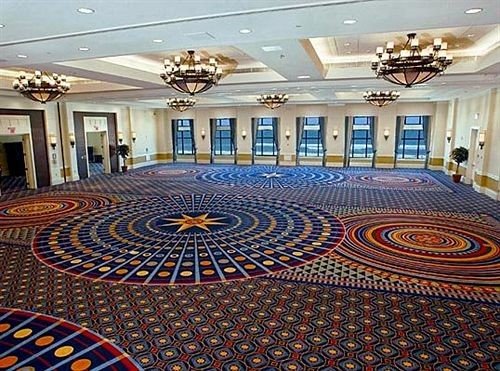 auditorium flooring convention center ballroom function hall Lobby rug colorful