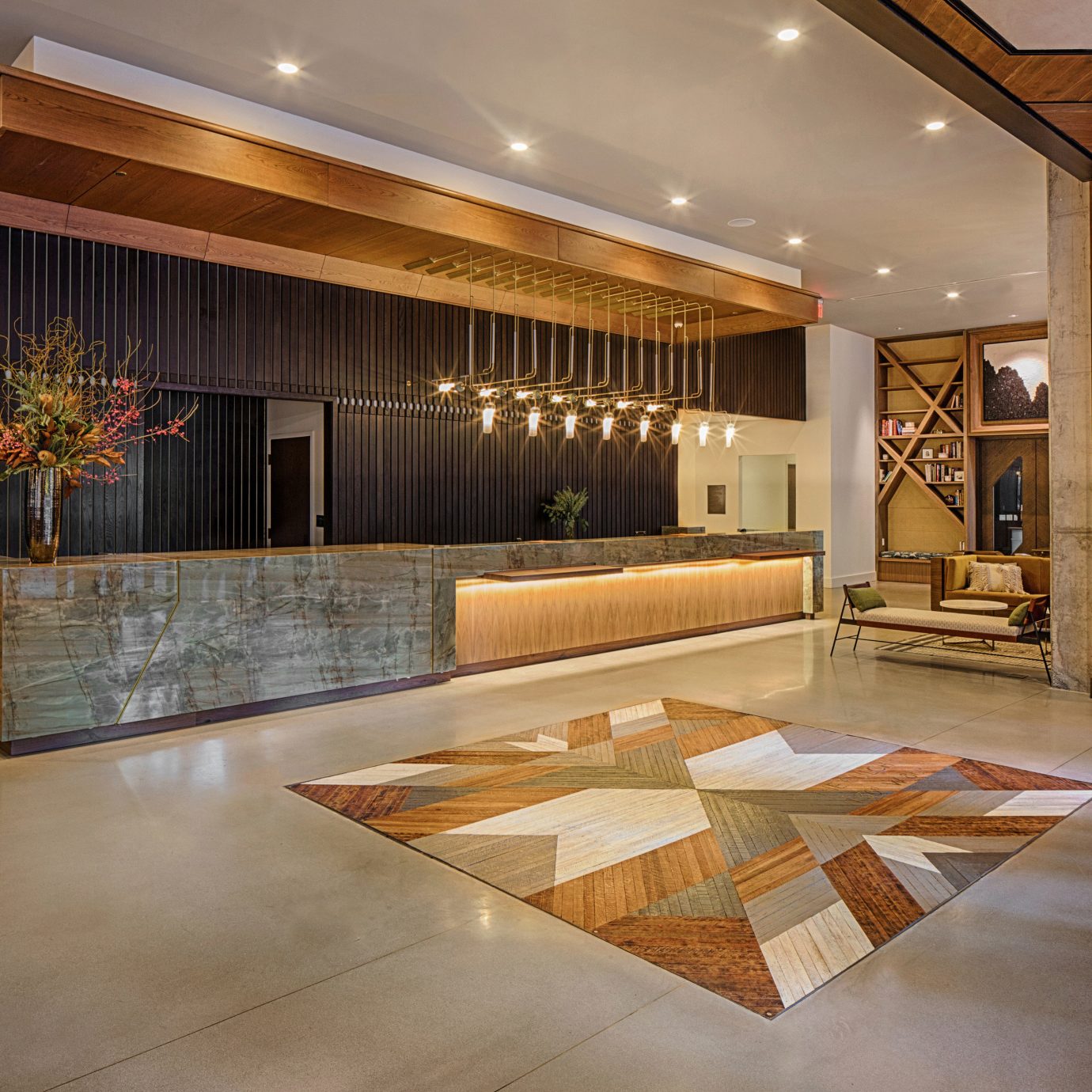 Lobby property flooring hardwood home wood flooring living room mansion