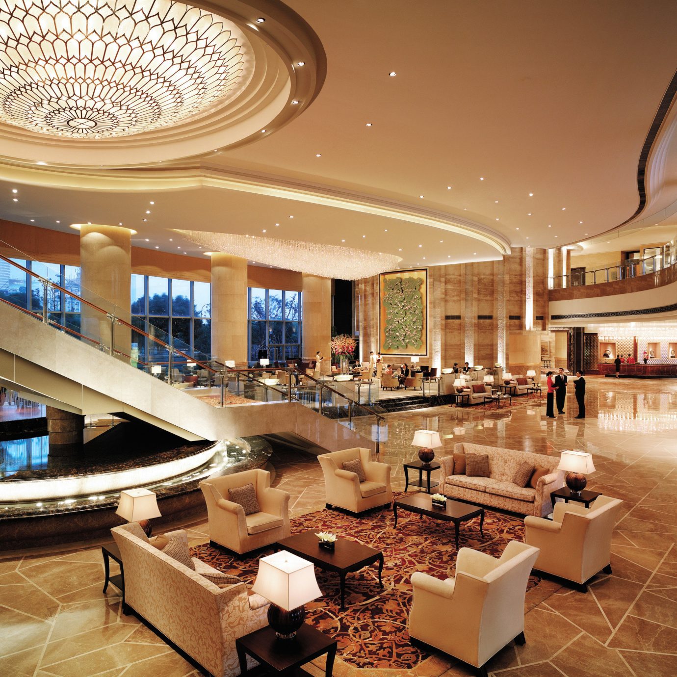 Lounge Luxury Modern Scenic views Lobby shopping mall building retail convention center plaza function hall ballroom restaurant