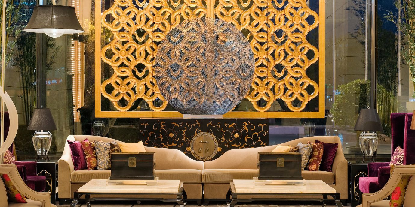 Lounge Modern Resort color art living room modern art Lobby wallpaper