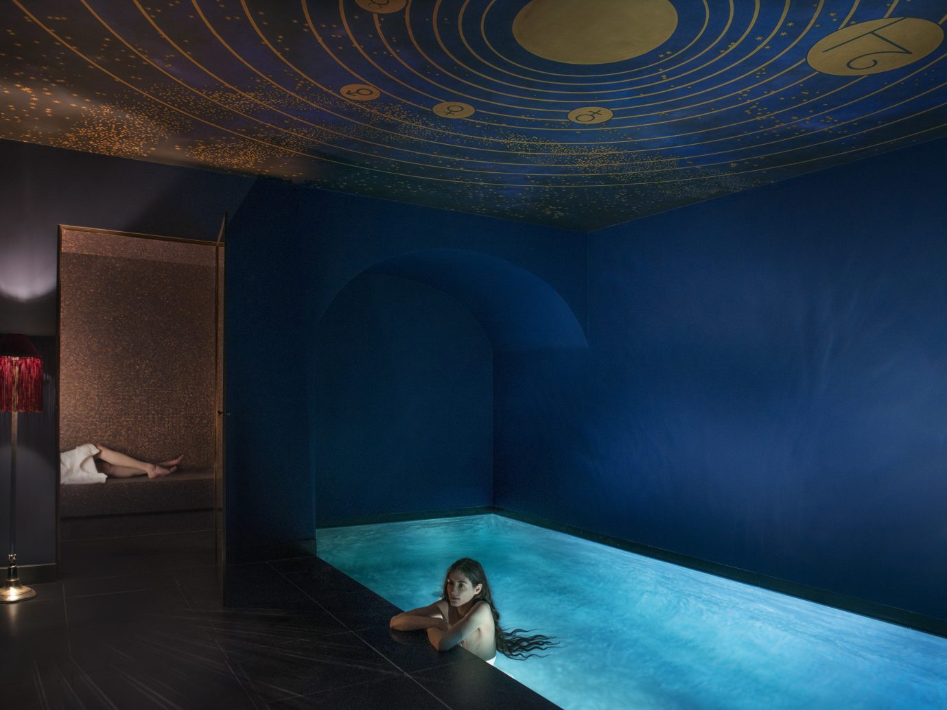 Hotels indoor light darkness stage screenshot interior design theatre swimming pool scenographer