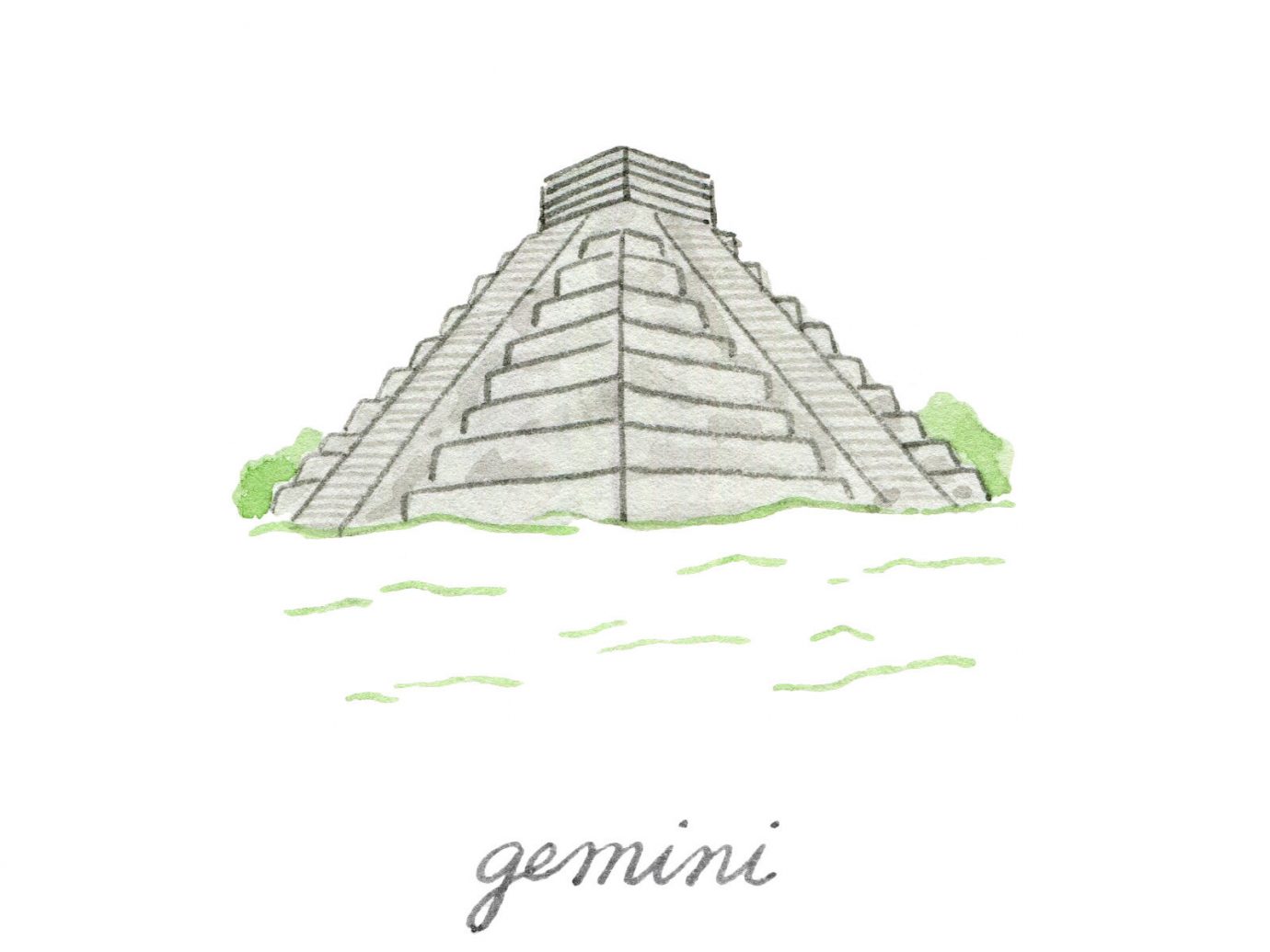 Style + Design monument illustration line sketch drawing pyramid