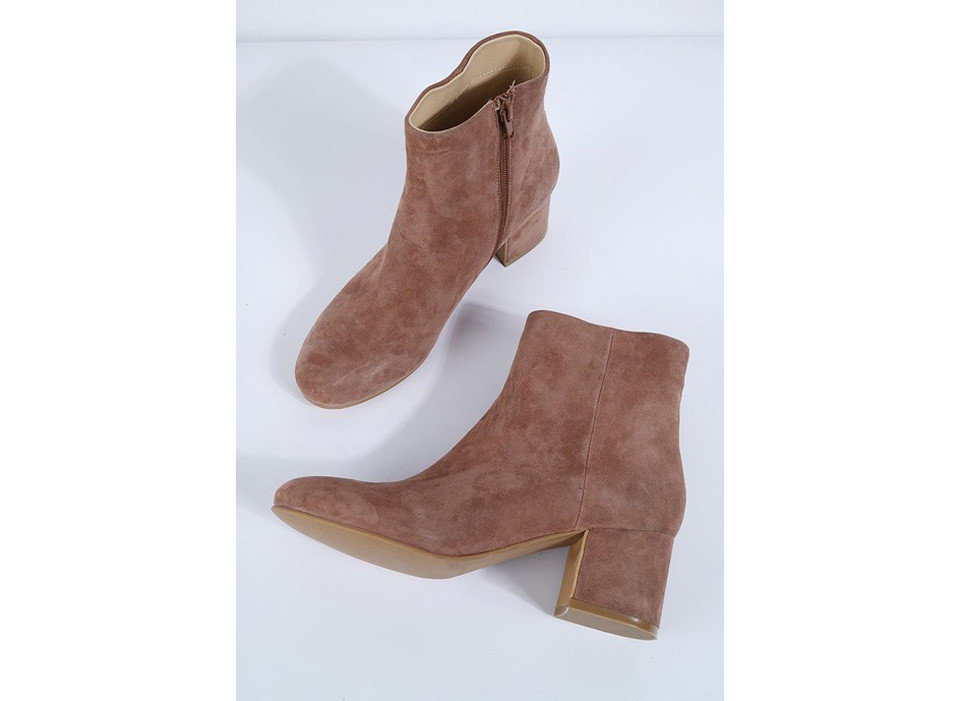 Style + Design footwear brown leather boot shoe product leg textile beige outdoor shoe human body suede material
