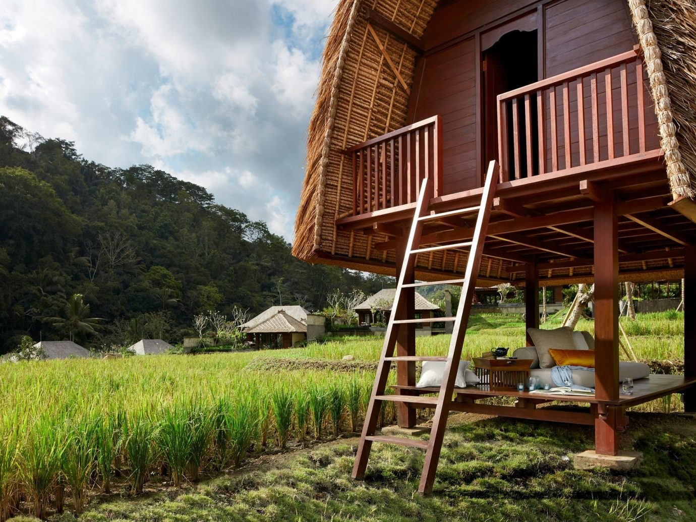 Health + Wellness Hotels grass outdoor sky house agriculture rural area lawn hut cottage outdoor structure