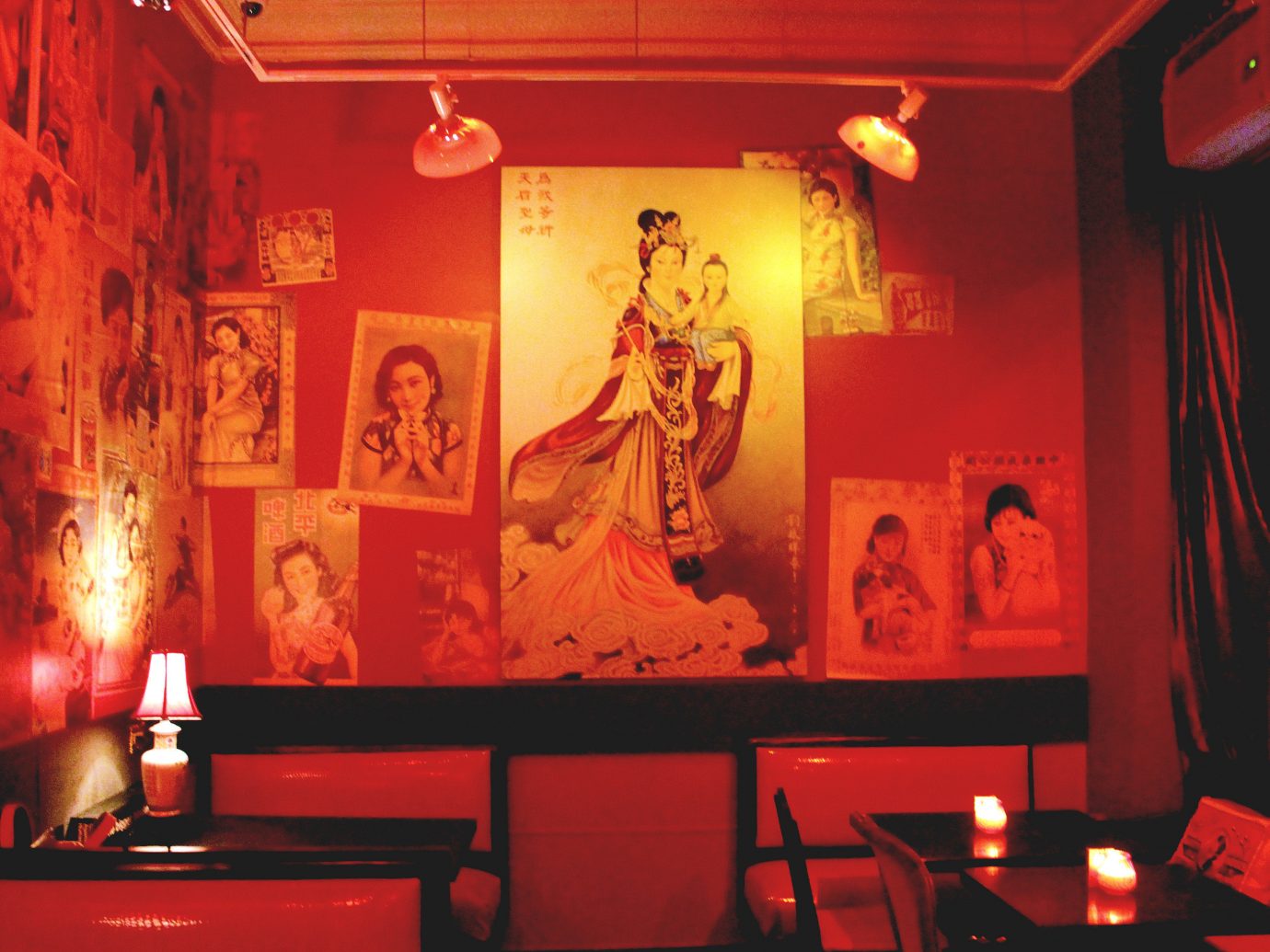 Trip Ideas red indoor stage interior design Bar restaurant painted