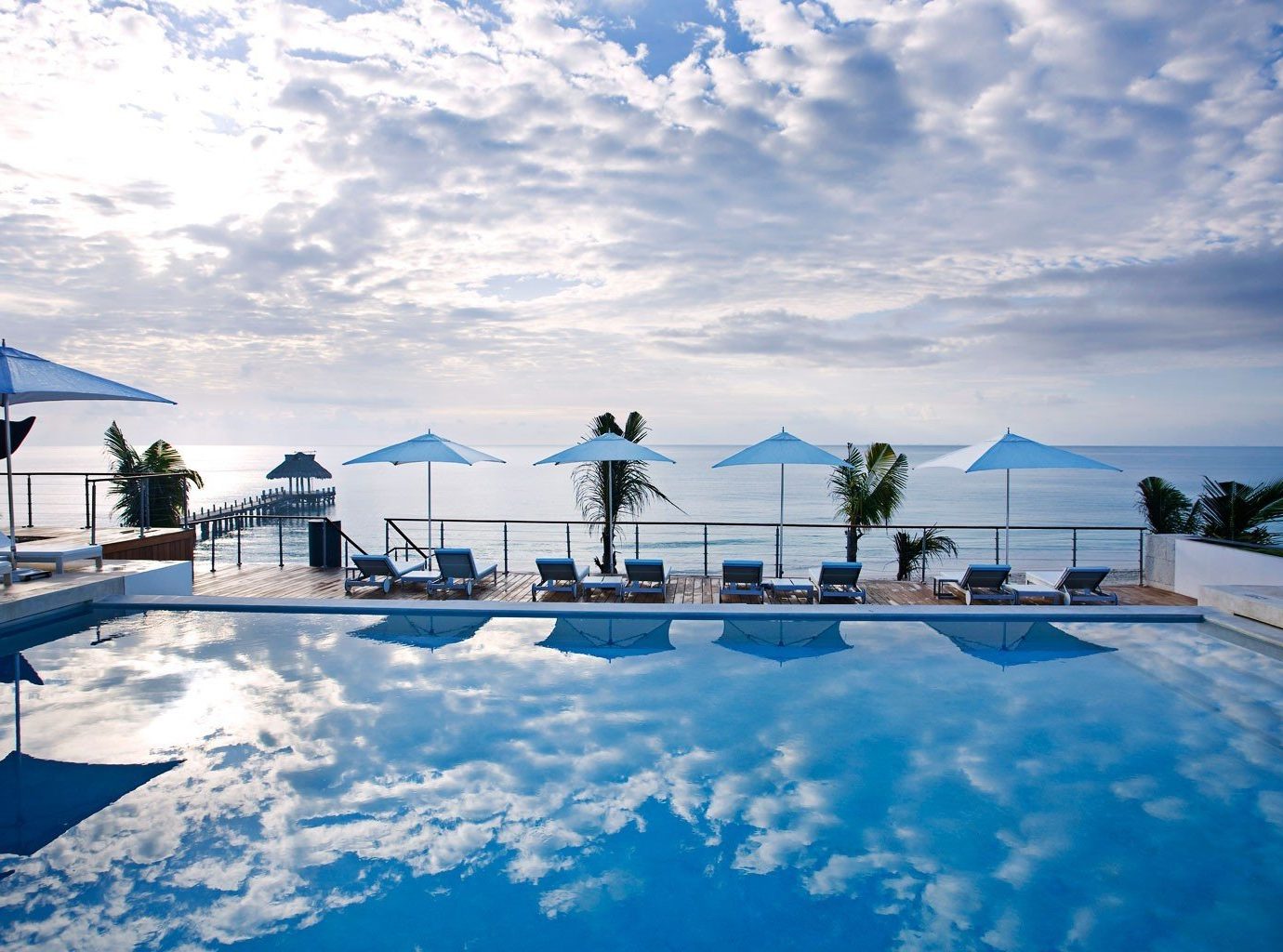 Hotels sky outdoor snow swimming pool blue Resort vacation estate Nature Sea clouds cloudy day