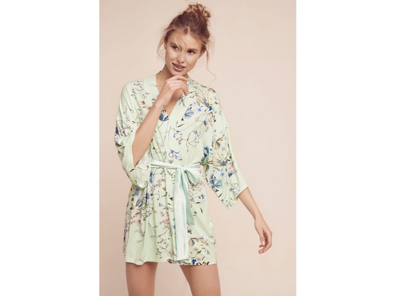 Style + Design clothing person indoor sleeve dress standing girl outerwear spring gown pattern blouse photo shoot textile robe costume Design posing trouser