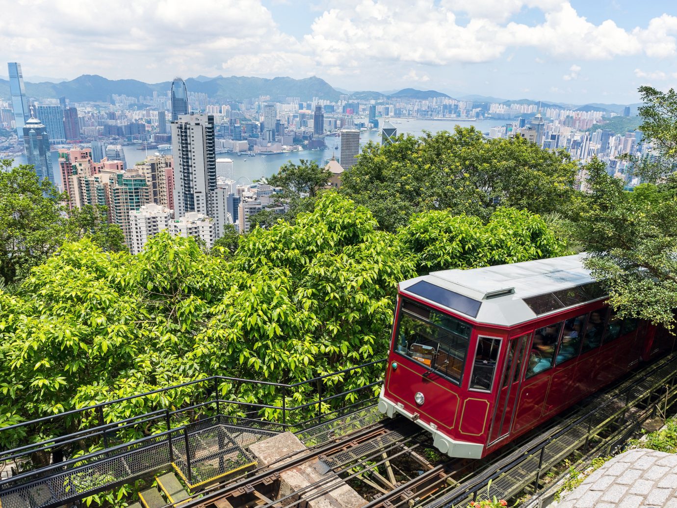 Travel Tips tree outdoor metropolitan area transport urban area City red woody plant plant rolling stock cable car metropolis track funicular skyline vehicle sky real estate landscape cityscape skyscraper public transport tower block traveling