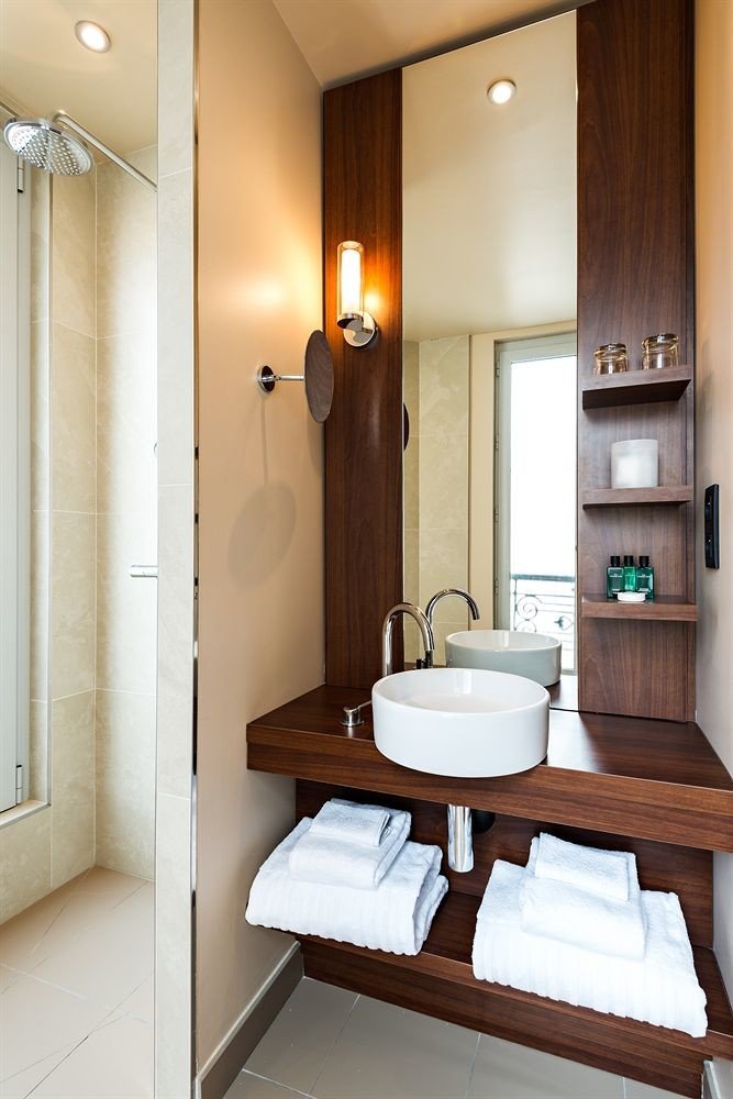 bathroom mirror sink property home Suite cabinetry cottage plumbing fixture tan
