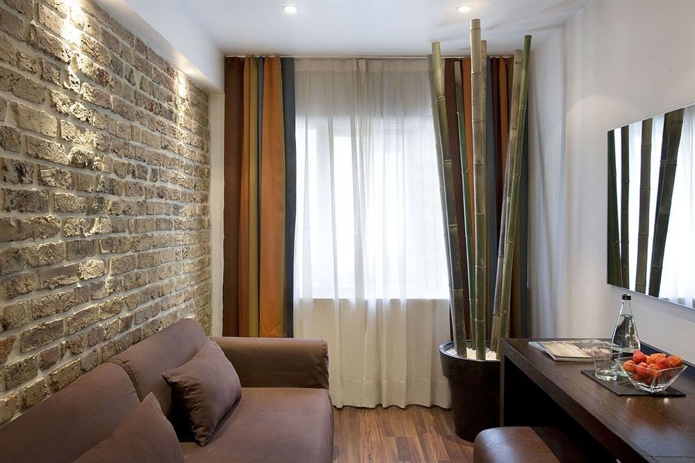 sofa curtain property Suite condominium home living room window treatment leather