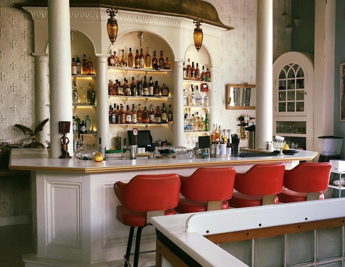Food + Drink Style + Design Trip Ideas Weekend Getaways interior design table furniture restaurant Bar