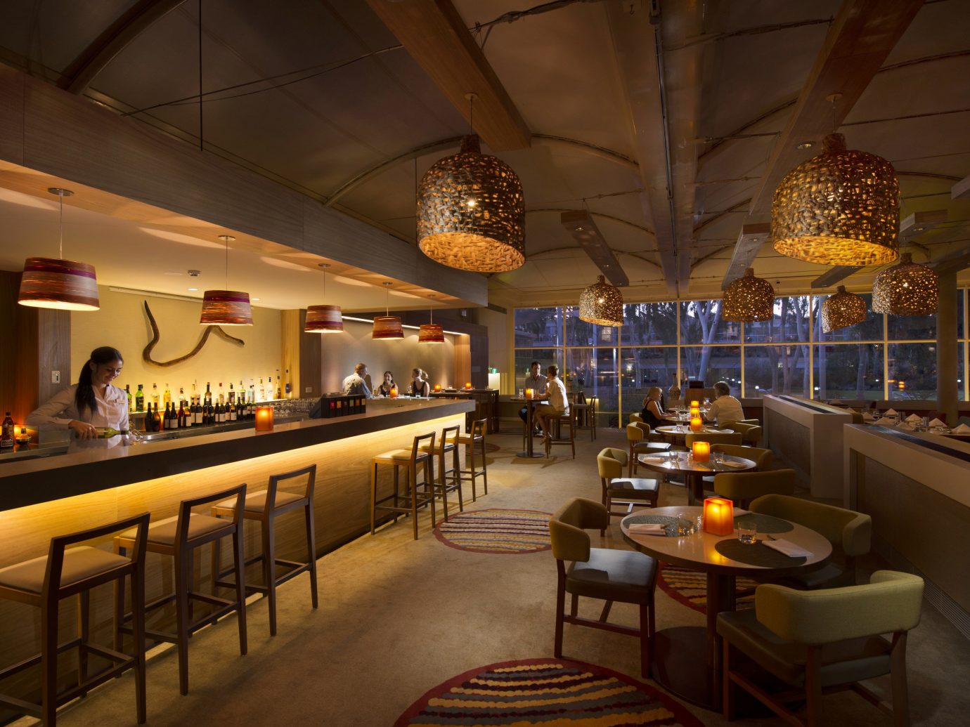 Hotels Offbeat indoor ceiling restaurant interior design function hall Bar several