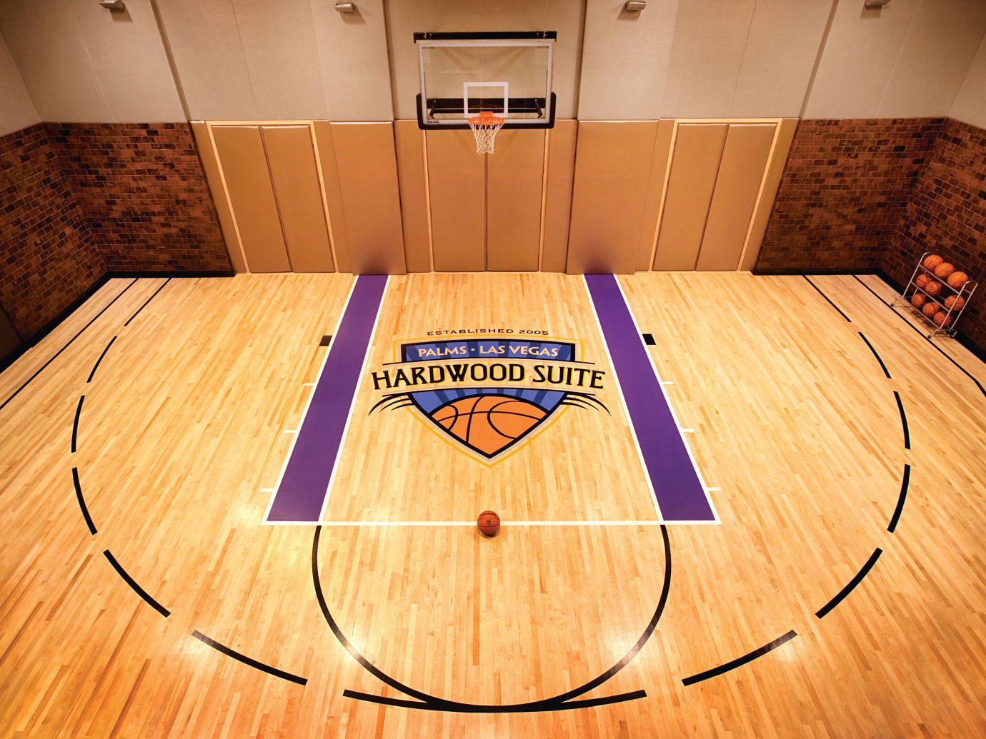 Private basketball court in the Hardwood Suite, Palms Casino Resort
