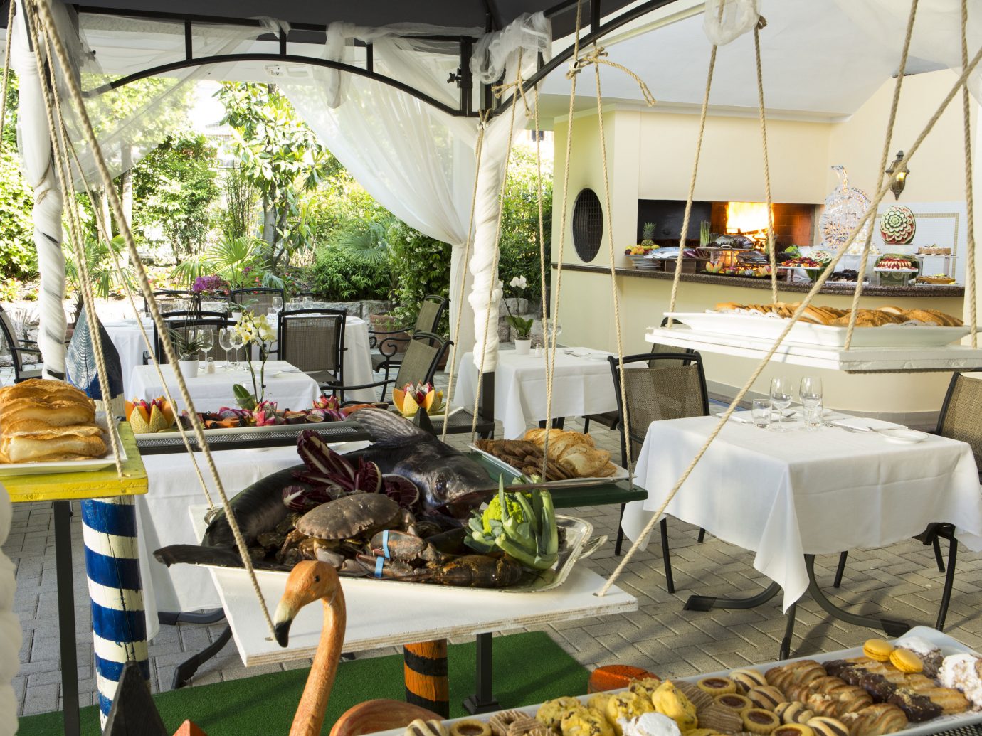 All-Inclusive Resorts Hotels brunch food table restaurant interior design