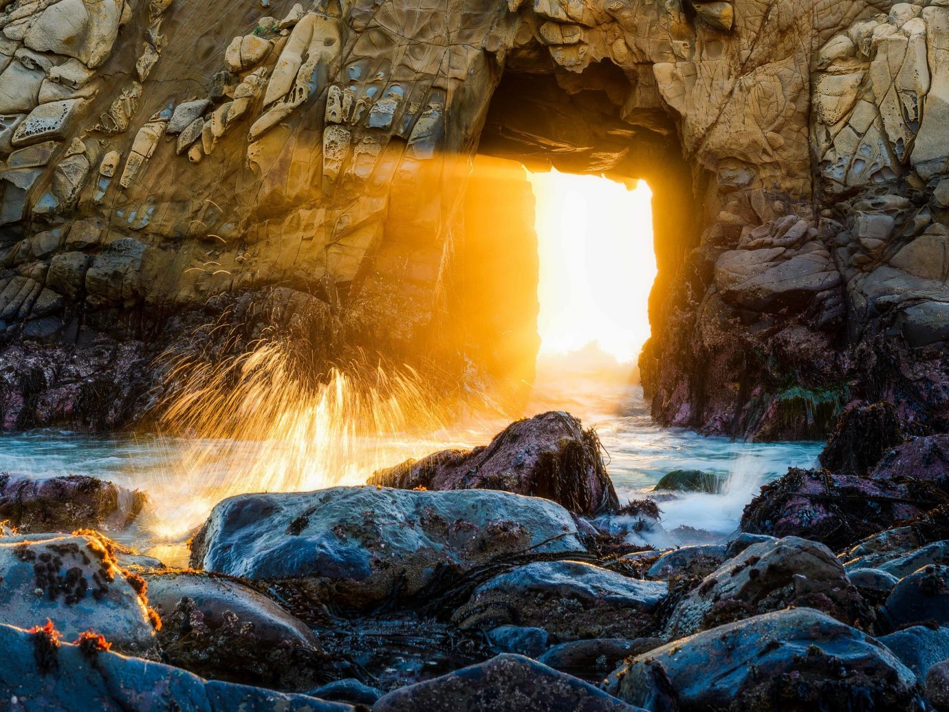America Beach Trip Ideas West Coast Nature water Waterfall rock water feature formation geological phenomenon sunlight landscape watercourse geology cave stream fluvial landforms of streams computer wallpaper stone