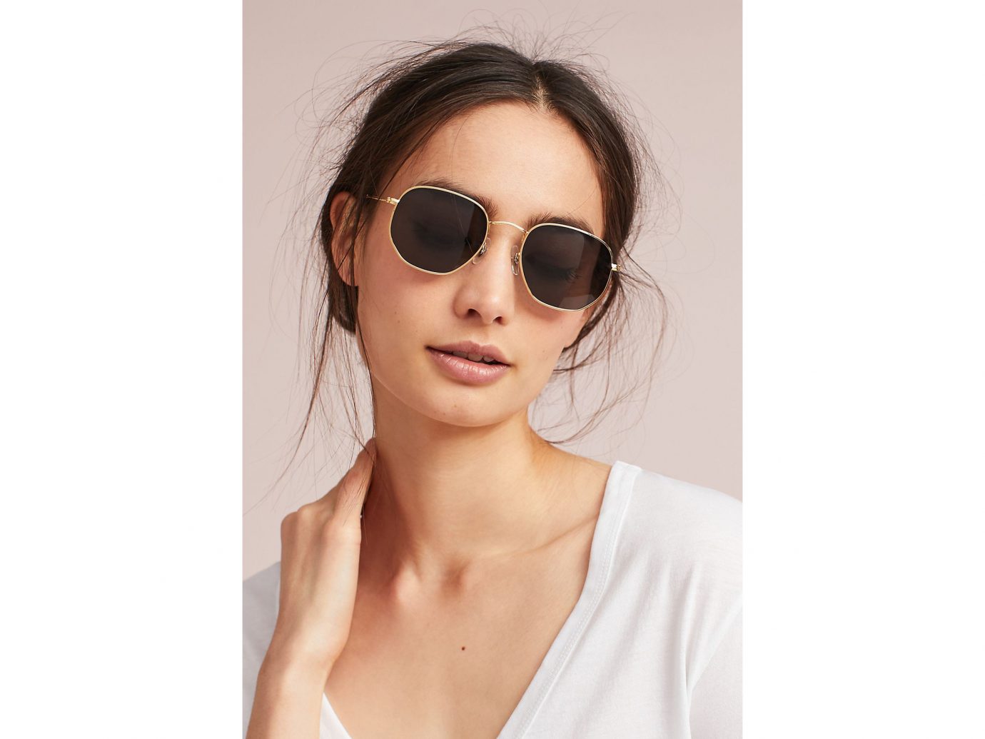 Spring Travel Style + Design Summer Travel Travel Lifestyle Travel Shop person eyewear sunglasses vision care woman wearing fashion model posing glasses white brown hair beige health & beauty spectacles beautiful pretty goggles