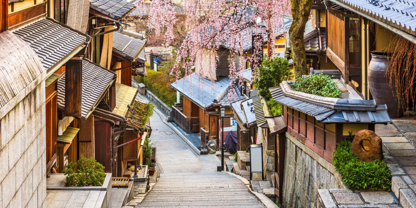 Japan Packing Tips Style + Design Travel Shop Town neighbourhood alley street house tree residential area home City wood road real estate flower plant facade Village