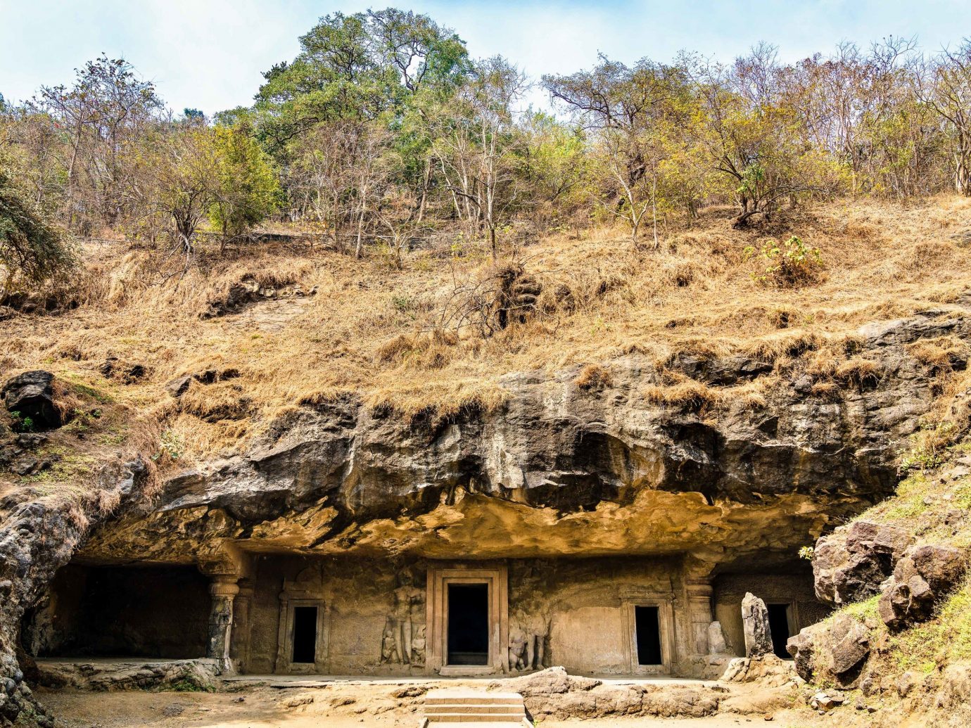 India archaeological site rock Ruins historic site outcrop geology bedrock formation escarpment plant community landscape ancient history