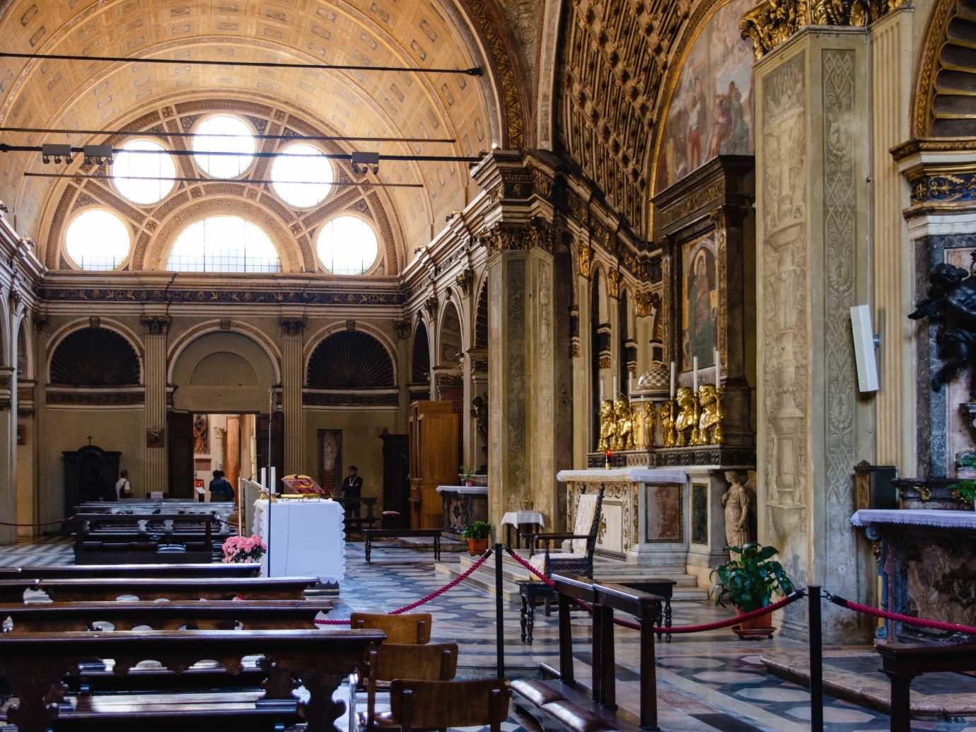 Arts + Culture Italy Milan indoor place of worship chapel building Church interior design cathedral basilica window abbey religious institute worship byzantine architecture arcade medieval architecture Lobby altar