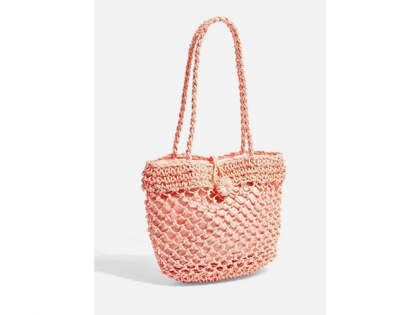 Topshop FIZZLE Pink Straw Tote Bag