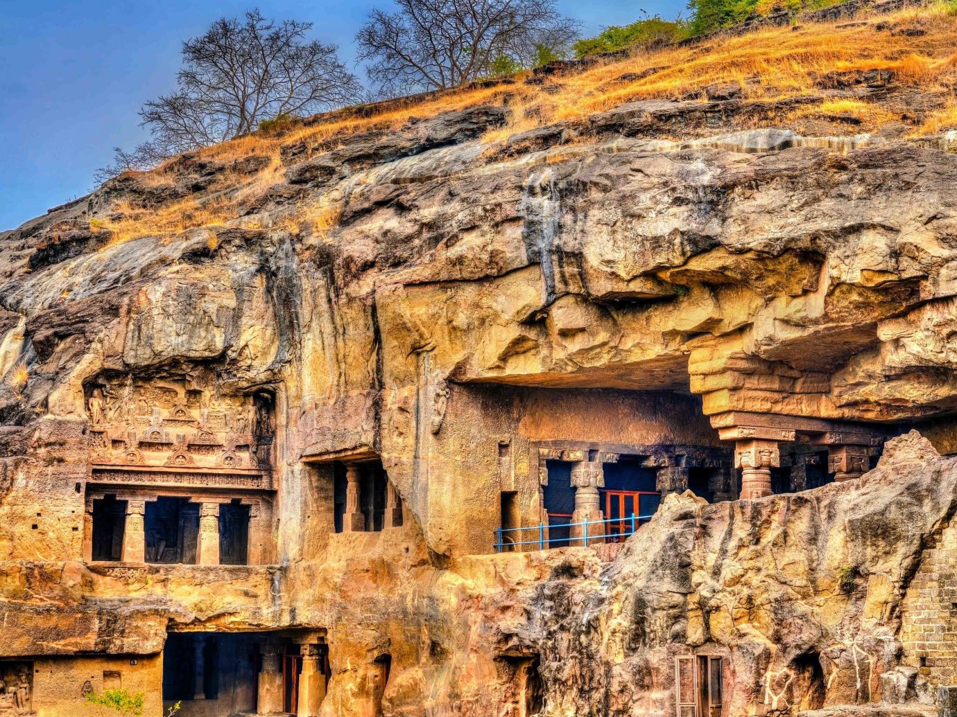 India historic site archaeological site Ruins rock bedrock outcrop formation ancient history escarpment unesco world heritage site badlands geology sky sill facade cliff