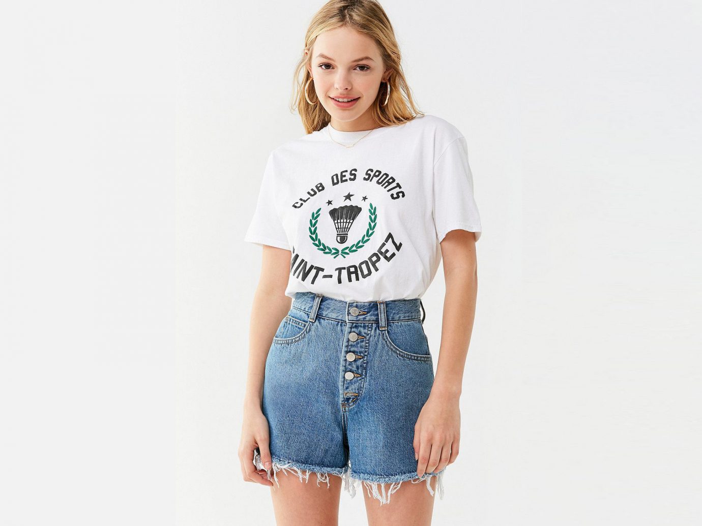Spring Travel Style + Design Summer Travel Travel Shop person clothing standing t shirt shoulder sleeve joint jeans young fashion model waist shorts denim neck product one piece garment posing trouser
