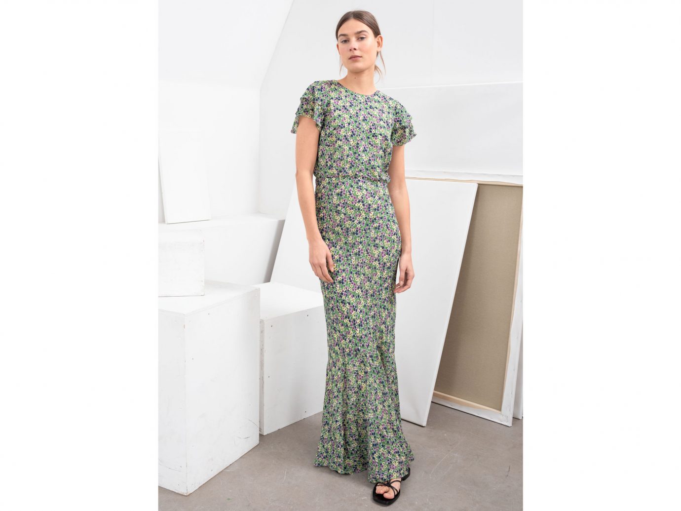 & Other Stories Ruffled Floral Maxi Dress