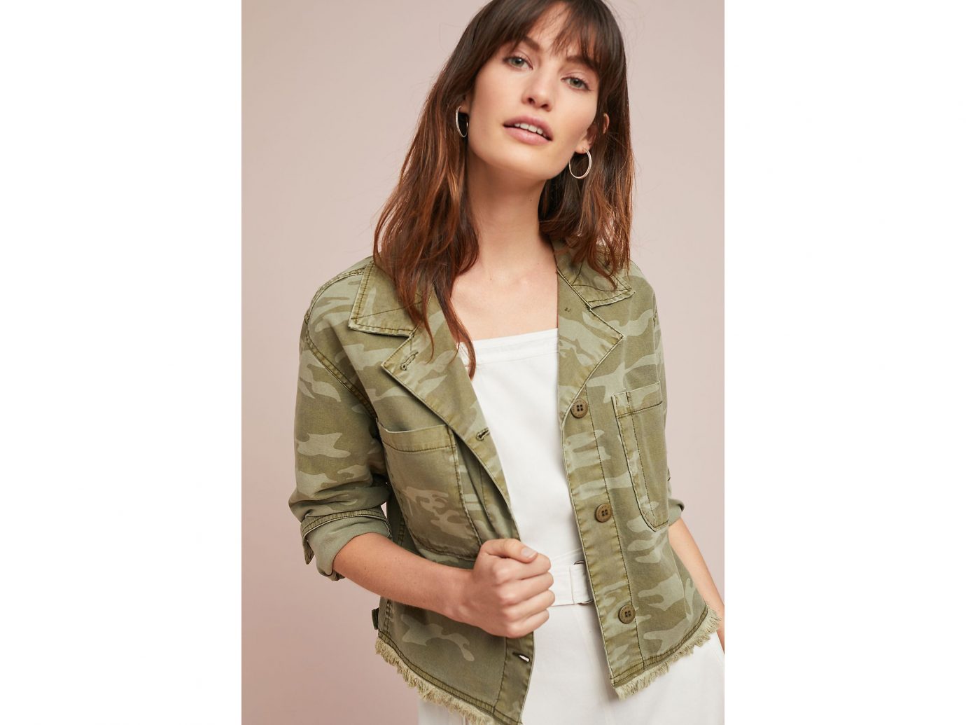 Anthropologie Cropped Camo Jacket