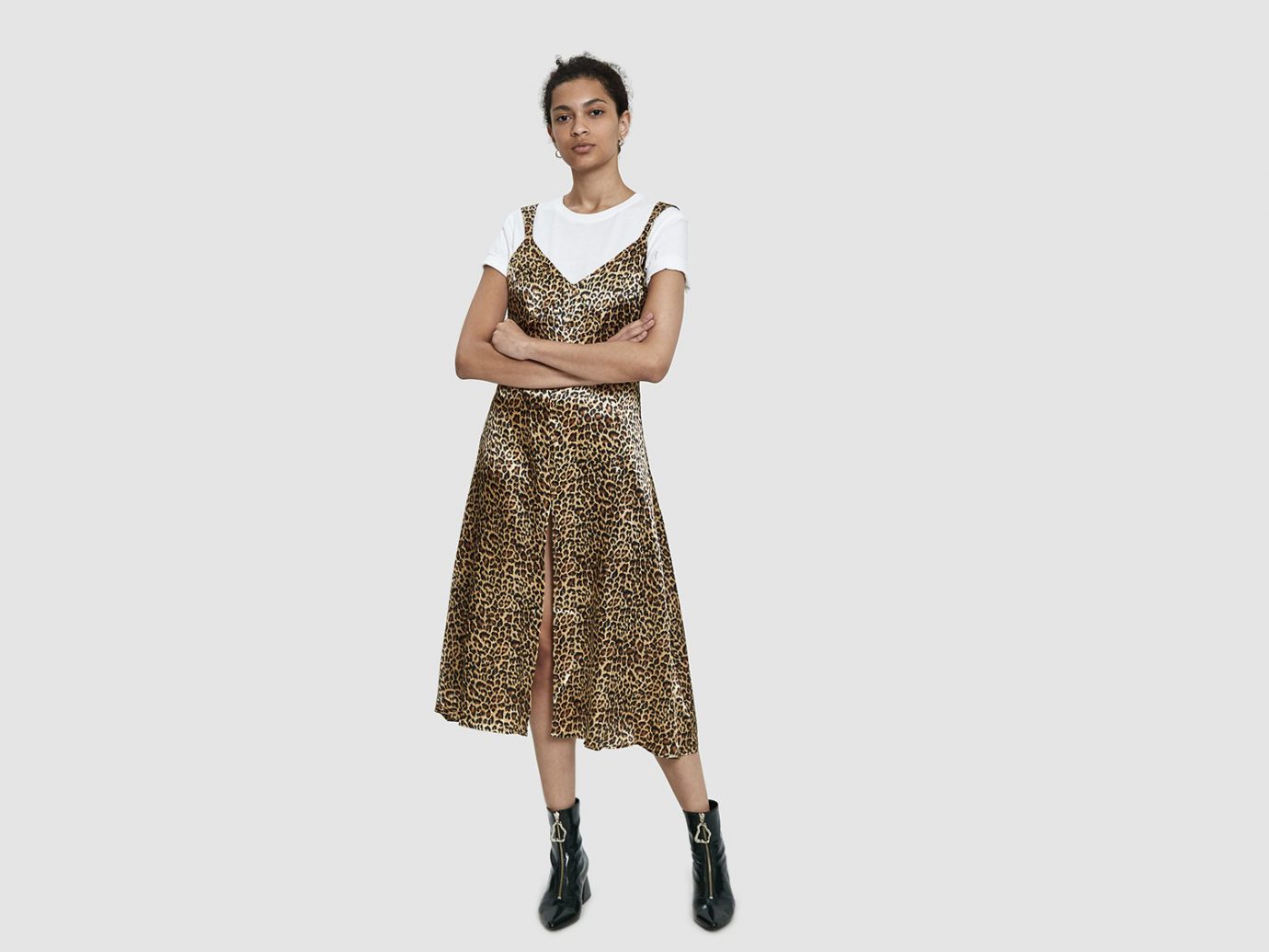 Stelen Suzette Leopard Print Slip Dress